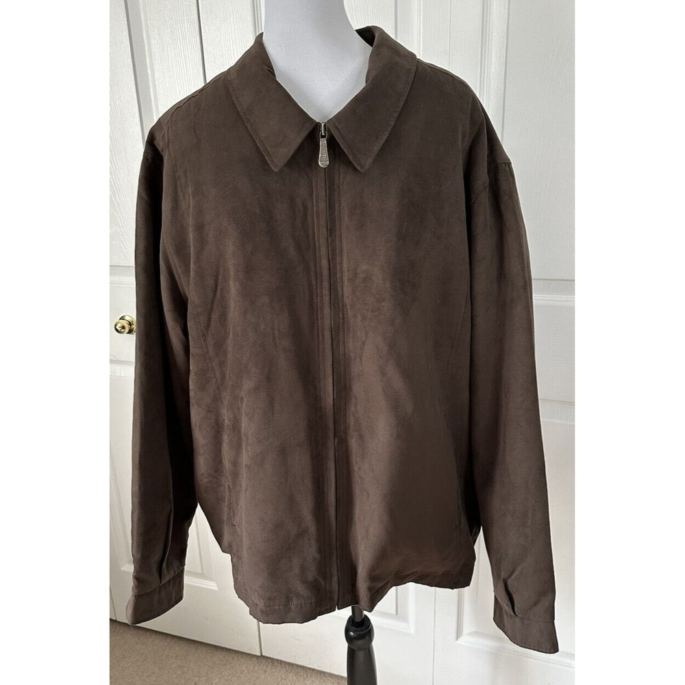 London Fog Mens Brown Jacket Removable Quilted Lining Pockets Collared Coat XL